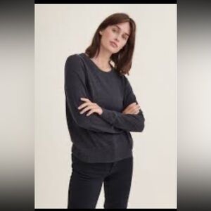 Barefoot Dreams CozyChic Ultra Lite Drop Shoulder Black Pullover